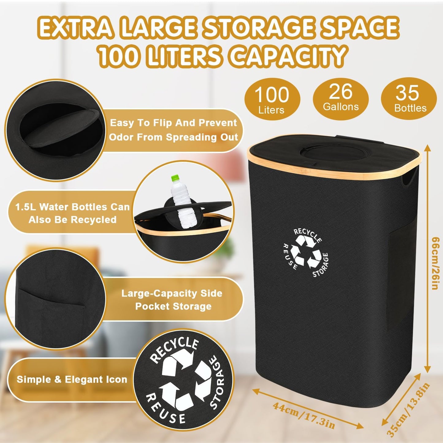 Posoda za recikliranje steklenic za shranjevanje v kuhinji